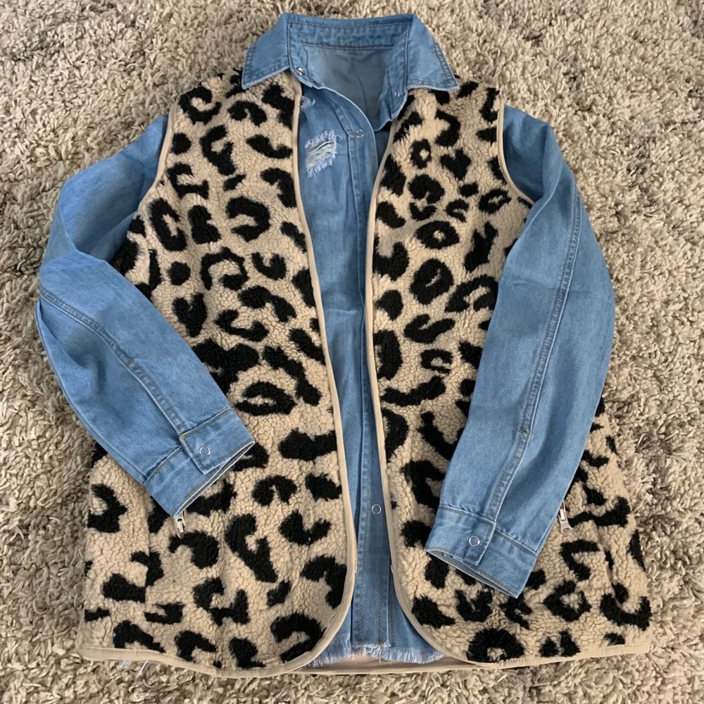 Last One!! Leopard Fleece Vest